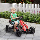 HOMCOM 12V Electric Go Kart with Forward Reversing 2 Speeds for 3-8 Yrs - Red