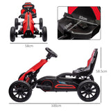 HOMCOM 12V Electric Go Kart with Forward Reversing 2 Speeds for 3-8 Yrs - Red