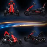 HOMCOM 12V Electric Go Kart with Forward Reversing 2 Speeds for 3-8 Yrs - Red