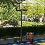 SPORTNOW Basketball Backboard Hoop Net Set System with Wheels, 182-213cm, Black