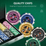 SPORTNOW 300-Piece Poker Chips Set w/ Mat, Aluminium Case, Two Decks of Cards