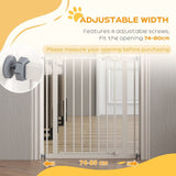 PawHut Adjustable Safety Gate w/ 1 Extensions and Four Adjustable Screws, White