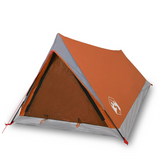 vidaXL Camping Tent 2-Person Grey and Orange Waterproof