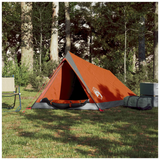 vidaXL Camping Tent 2-Person Grey and Orange Waterproof