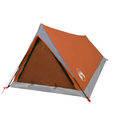 vidaXL Camping Tent 2-Person Grey and Orange Waterproof