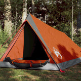 vidaXL Camping Tent 2-Person Grey and Orange Waterproof