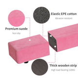 HOMCOM Balance Beam Trainer Fold Performance Gymnastics Suede Pink Home