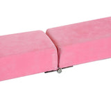 HOMCOM Balance Beam Trainer Fold Performance Gymnastics Suede Pink Home