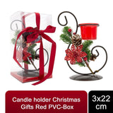 Candle holder  3x22cm Christmas Gifts Red PVC-Box