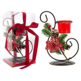 Candle holder  3x22cm Christmas Gifts Red PVC-Box