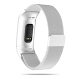 Aquarius Milanese Replacement Strap Band Compatible With Fitbit Charge 2, Silver