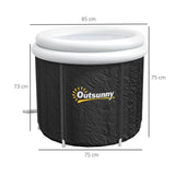 Outsunny Portable Cold Water Therapy Tub, Ice Bath with Thermo Lid - Black