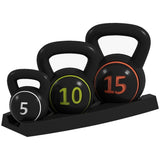 SPORTNOW Set of Three Kettlebell Weights with Storage Tray, 2.2kg, 4.5kg, 6.8kg