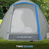 Outsunny 2-3 Man Camping Tent with Living Area, 2000mm Waterproof, Blue