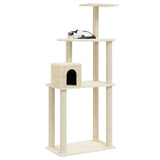 Cat Tree with Sisal Scratching Posts Cream 147 cm