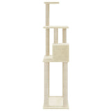 Cat Tree with Sisal Scratching Posts Cream 147 cm