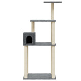 Cat Tree with Sisal Scratching Posts Dark Grey 147 cm