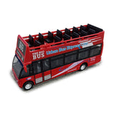 Pull Back Action Toy - Red Open Top Bus - Qty: 6