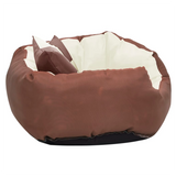 Reversible & Washable Dog Cushion Brown and Cream 65x50x20 cm