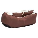 Reversible & Washable Dog Cushion Brown and Cream 65x50x20 cm