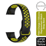 Aquarius Fitbit Charge 3 Silicone Replacement Watch Strap Band Black/Yellow