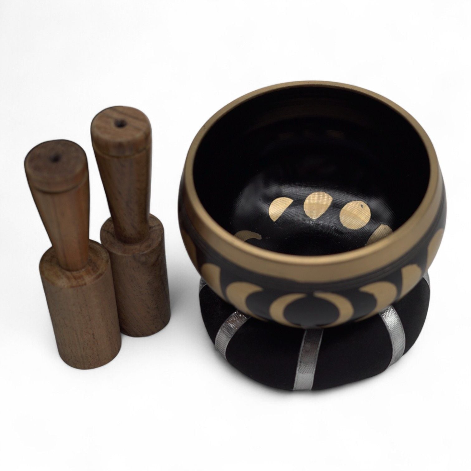 Moon Phase Singing Bowl Set- Black 10.7cm