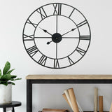 40CM ROMAN METAL CLOCK BLACK