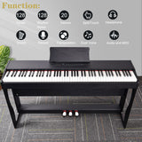 Glarry GDP-104 88 Keys Full Weighted Keyboards Digital Piano with Furniture Stand, Power Adapter, Triple Pedals, Headphone, for All Experience Levels Black