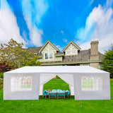 10'x30' Outdoor Party Tent with 8 Removable Sidewalls, Waterproof Canopy Patio Wedding Gazebo, White