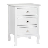 45*38*63cm Country Style Three Drawer Night Table Large Size White