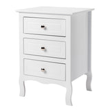 45*38*63cm Country Style Three Drawer Night Table Large Size White