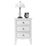 45*38*63cm Country Style Three Drawer Night Table Large Size White