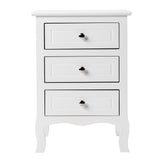 45*38*63cm Country Style Three Drawer Night Table Large Size White