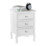 45*38*63cm Country Style Three Drawer Night Table Large Size White