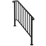 Artisasset Matte Black Outdoor 3 Level Iron Handrail