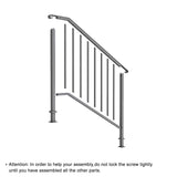 Artisasset Matte Black Outdoor 3 Level Iron Handrail