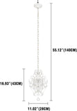 White Chandelier Mini Crystal Chandelier Lighting K9 Crystal Retro Craft Elegant Iron Chandelier for Bedroom,Girls Room,Bathroom [Energy Class A++]