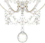 White Chandelier Mini Crystal Chandelier Lighting K9 Crystal Retro Craft Elegant Iron Chandelier for Bedroom,Girls Room,Bathroom [Energy Class A++]