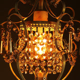 White Chandelier Mini Crystal Chandelier Lighting K9 Crystal Retro Craft Elegant Iron Chandelier for Bedroom,Girls Room,Bathroom [Energy Class A++]