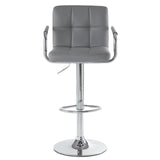 2pcs 60-80cm 6 Checks Round Cushion Armrest Bar Stool Gray