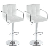 2pcs 60-80cm 6 Checks Round Cushion  Armrest Bar Stool White