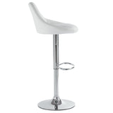 2pcs Adjustable High Type with Disk No Armrest Rhombus Backrest Design Bar Stools White