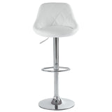 2pcs Adjustable High Type with Disk No Armrest Rhombus Backrest Design Bar Stools White