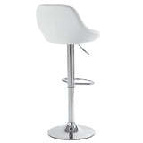 2pcs Adjustable High Type with Disk No Armrest Rhombus Backrest Design Bar Stools White