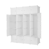 20 Cube Organizer Stackable Plastic Cube Storage Shelves Design Multifunctional Modular Closet Cabinet with Hanging Rod White